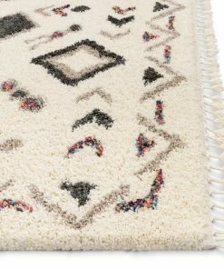 Well Woven Deja Ivory Tribal Nomadic Diamond Shag Rug 3'11