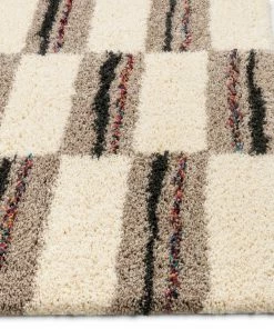 Well Woven Global Claire Ivory Geometric Blocks Shag Rug