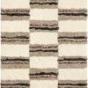 Well Woven Global Claire Ivory Geometric Blocks Shag Rug