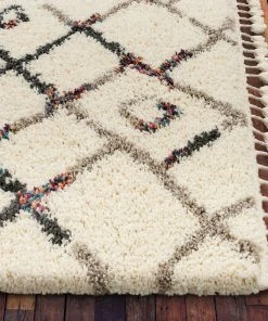 Well Woven Global Darcie Ivory Tribal Nomadic Trellis Shag Rug By Chill Rugs 3'11" X 5'3" 11 Well Woven Global Darcie Ivory Tribal Nomadic Trellis Shag Rug By Chill Rugs 3'11