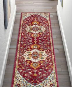 Well Woven Ari Red Vintage Serapi Medallion Rug Global