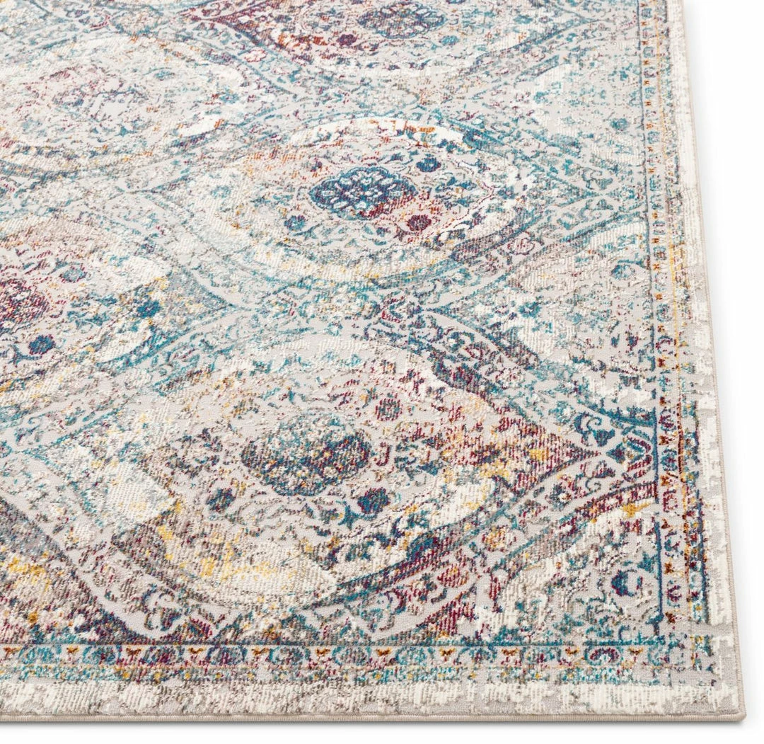 Well Woven Global Ava Ivory Vintage Panel Mosaic Ogee Persian Rug 4 Well Woven Global Ava Ivory Vintage Panel Mosaic Ogee Persian Rug