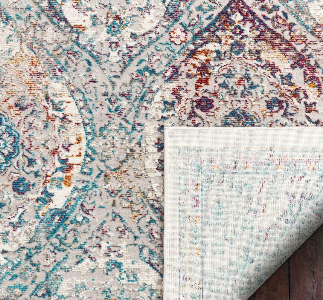 Well Woven Global Ava Ivory Vintage Panel Mosaic Ogee Persian Rug 3 Well Woven Global Ava Ivory Vintage Panel Mosaic Ogee Persian Rug