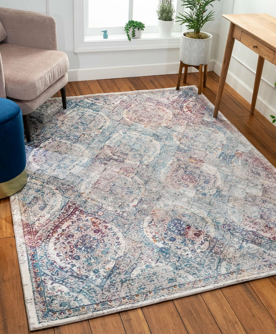 Well Woven Global Ava Ivory Vintage Panel Mosaic Ogee Persian Rug 2 Well Woven Global Ava Ivory Vintage Panel Mosaic Ogee Persian Rug