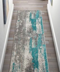 Well Woven Global Sloane Blue Vintage Abstract Mosaic Rug