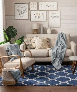 Well Woven Jaclyn Blue Modern Moroccan Lattice Rug