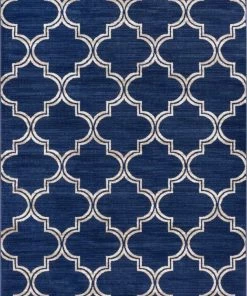 Well Woven Jaclyn Blue Modern Moroccan Lattice Rug