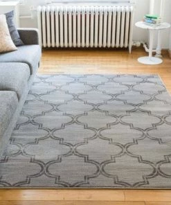 Well Woven Jaclyn Grey Modern Moroccan Lattice Rug