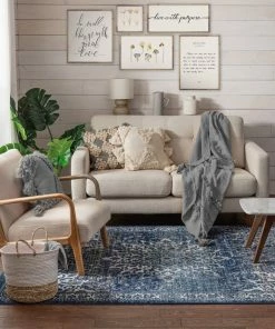 Well Woven Sultana Blue Vintage Floral Rug