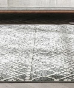 Well Woven Hira Moroccan Trellis Geometric Grey High-Low Rug Global 20 Well Woven Hira Moroccan Trellis Geometric Grey High-Low Rug Global