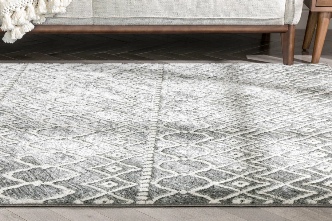Well Woven Hira Moroccan Trellis Geometric Grey High-Low Rug Global 10 Well Woven Hira Moroccan Trellis Geometric Grey High-Low Rug Global