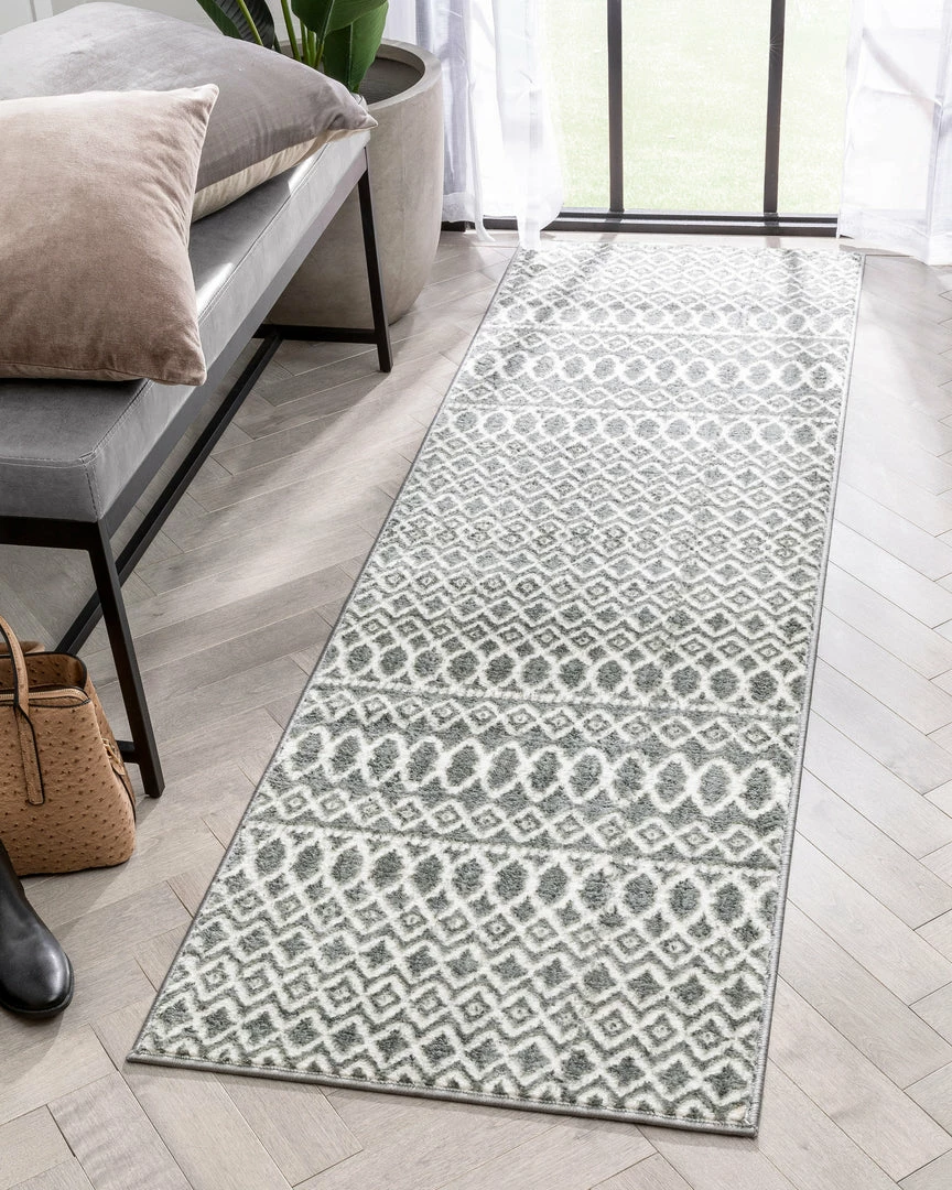 Well Woven Hira Moroccan Trellis Geometric Grey High-Low Rug Global 7 Well Woven Hira Moroccan Trellis Geometric Grey High-Low Rug Global