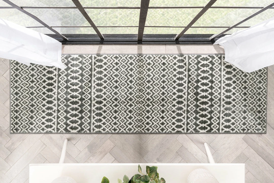 Well Woven Hira Moroccan Trellis Geometric Grey High-Low Rug Global 9 Well Woven Hira Moroccan Trellis Geometric Grey High-Low Rug Global