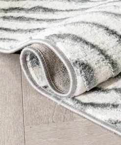 Well Woven Moroccan Asiya Modern Geometric Ivory High-Low Rug