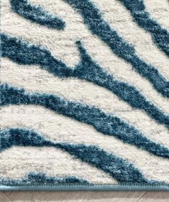 Well Woven Moroccan Asiya Modern Geometric Blue High-Low Rug