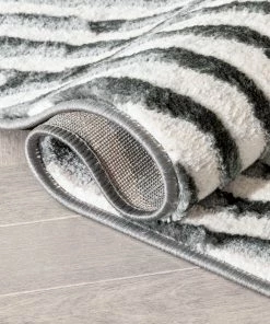 Well Woven Moroccan Asiya Modern Geometric Grey High-Low Rug