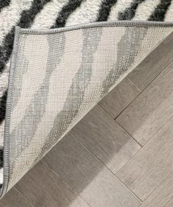 Well Woven Moroccan Asiya Modern Geometric Grey High-Low Rug