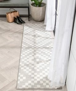 Well Woven Beren Southwestern Geometric Ivory High-Low Rug