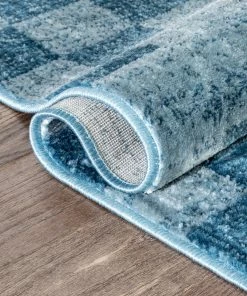 Well Woven Beren Southwestern Geometric Blue High-Low Rug Global 15 Well Woven Beren Southwestern Geometric Blue High-Low Rug Global