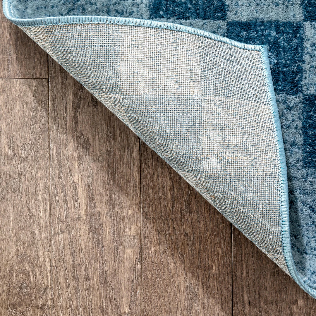 Well Woven Beren Southwestern Geometric Blue High-Low Rug Global 4 Well Woven Beren Southwestern Geometric Blue High-Low Rug Global