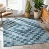 Well Woven Beren Southwestern Geometric Blue High-Low Rug Global