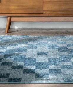Well Woven Beren Southwestern Geometric Blue High-Low Rug Global 20 Well Woven Beren Southwestern Geometric Blue High-Low Rug Global