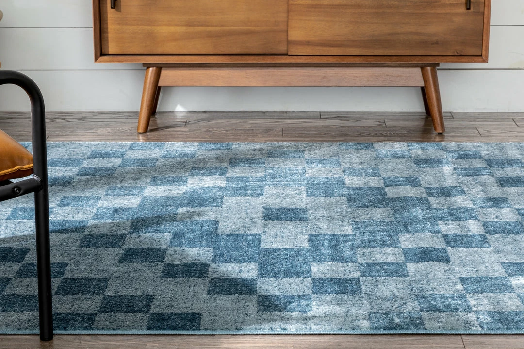 Well Woven Beren Southwestern Geometric Blue High-Low Rug Global 10 Well Woven Beren Southwestern Geometric Blue High-Low Rug Global