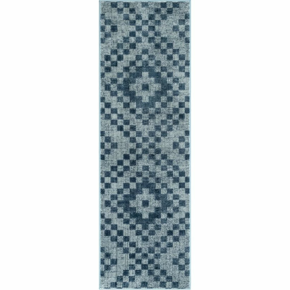 Well Woven Beren Southwestern Geometric Blue High-Low Rug Global 7 Well Woven Beren Southwestern Geometric Blue High-Low Rug Global