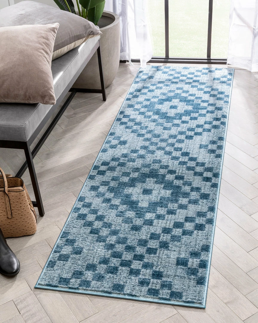 Well Woven Beren Southwestern Geometric Blue High-Low Rug Global 6 Well Woven Beren Southwestern Geometric Blue High-Low Rug Global