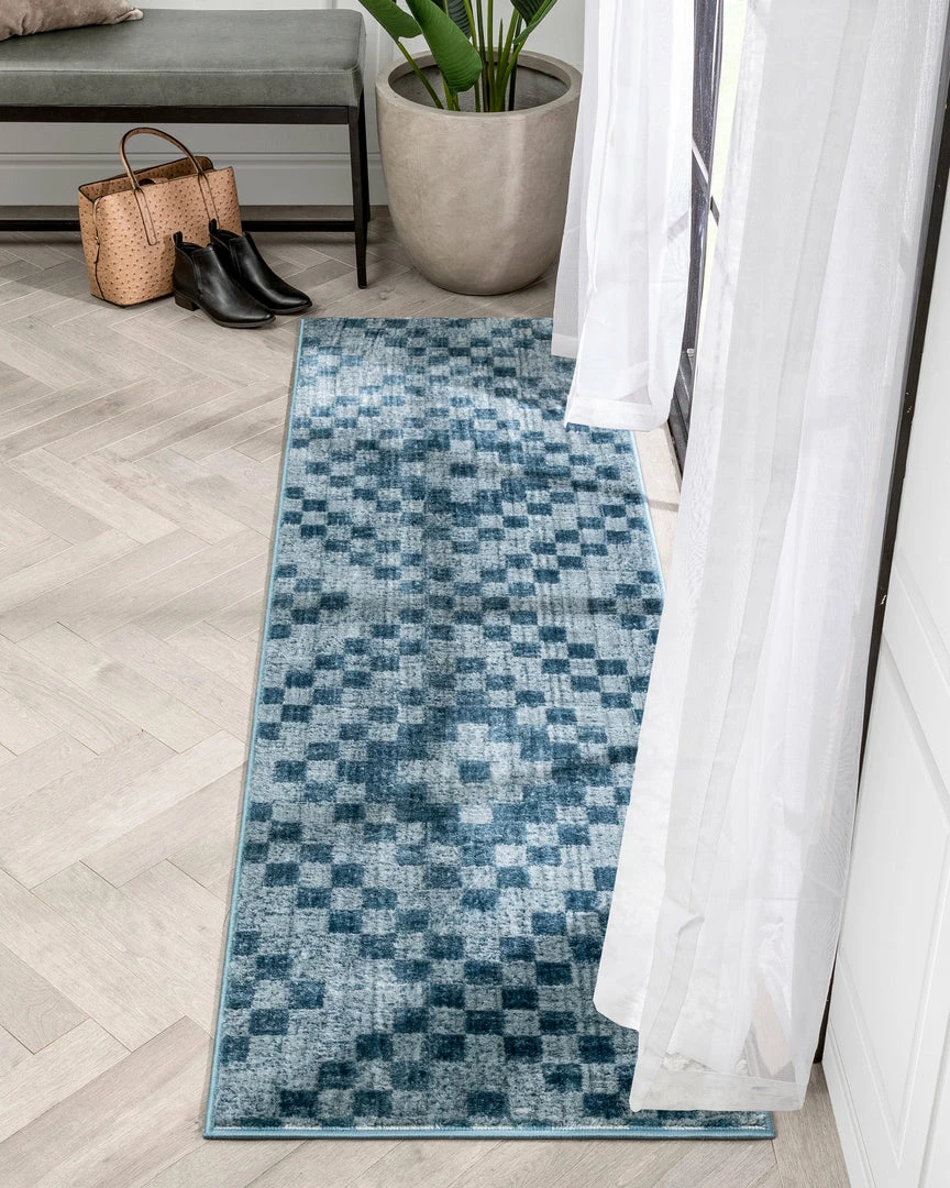 Well Woven Beren Southwestern Geometric Blue High-Low Rug Global 9 Well Woven Beren Southwestern Geometric Blue High-Low Rug Global