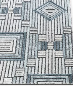 Well Woven Logan Mid-Century Geometric Blue High-Low Rug Tribal