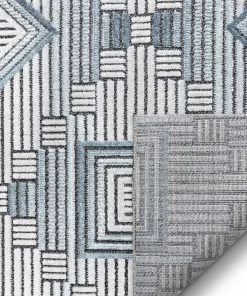 Well Woven Logan Mid-Century Geometric Blue High-Low Rug Tribal