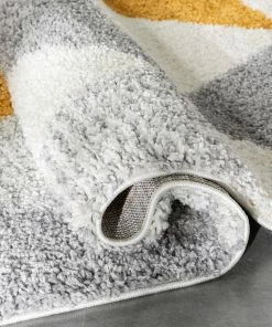 Well Woven Reily Mid-Century Modern Geometric Triangle Pattern Yellow Shag Rug 13 Well Woven Reily Mid-Century Modern Geometric Triangle Pattern Yellow Shag Rug