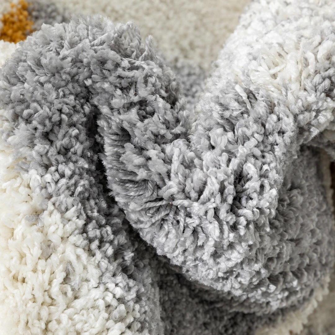 Well Woven Reily Mid-Century Modern Geometric Triangle Pattern Yellow Shag Rug 3 Well Woven Reily Mid-Century Modern Geometric Triangle Pattern Yellow Shag Rug