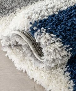 Well Woven Reily Mid-Century Modern Geometric Triangle Pattern Blue Shag Rug 13 Well Woven Reily Mid-Century Modern Geometric Triangle Pattern Blue Shag Rug