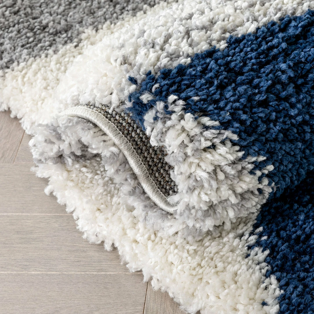 Well Woven Reily Mid-Century Modern Geometric Triangle Pattern Blue Shag Rug 5 Well Woven Reily Mid-Century Modern Geometric Triangle Pattern Blue Shag Rug