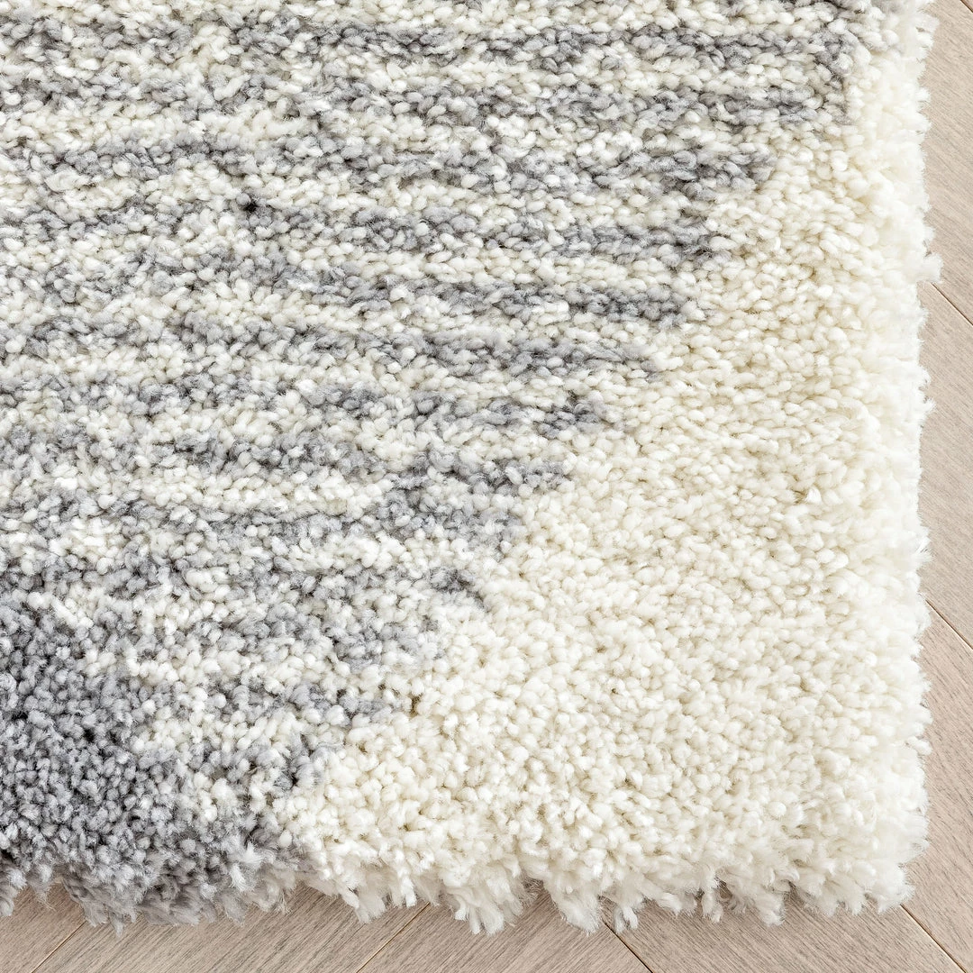 Well Woven Reily Mid-Century Modern Geometric Triangle Pattern Blue Shag Rug 4 Well Woven Reily Mid-Century Modern Geometric Triangle Pattern Blue Shag Rug