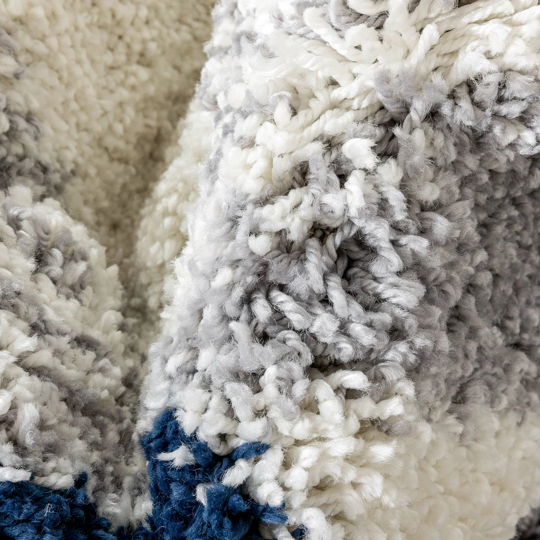 Well Woven Reily Mid-Century Modern Geometric Triangle Pattern Blue Shag Rug 3 Well Woven Reily Mid-Century Modern Geometric Triangle Pattern Blue Shag Rug