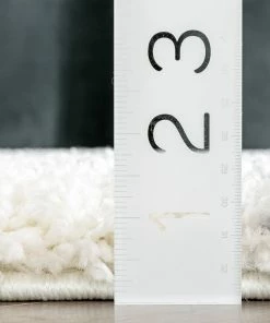 Well Woven Reily Mid-Century Modern Geometric Triangle Pattern Light Blue Shag Rug