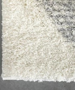 Well Woven Reily Mid-Century Modern Geometric Triangle Pattern Pink Shag Rug