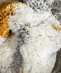 Well Woven Kylar Nordic Chevron Pattern Yellow Shag Rug