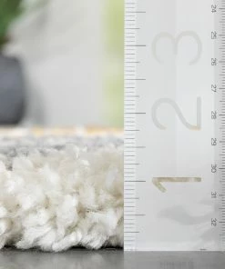 Well Woven Kylar Nordic Chevron Pattern Yellow Shag Rug