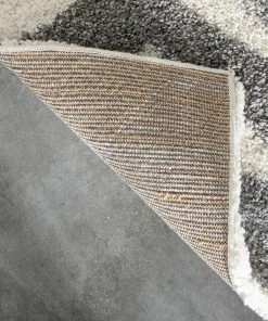 Well Woven Kylar Nordic Chevron Pattern Black Shag Rug Geometric