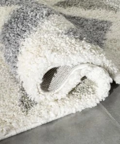 Well Woven Kylar Nordic Chevron Pattern Teal Shag Rug