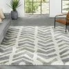 Well Woven Kylar Nordic Chevron Pattern Teal Shag Rug