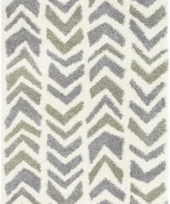Well Woven Kylar Nordic Chevron Pattern Teal Shag Rug