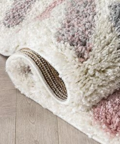 Well Woven Kylar Nordic Chevron Pattern Pink Shag Rug Geometric 13 Well Woven Kylar Nordic Chevron Pattern Pink Shag Rug Geometric