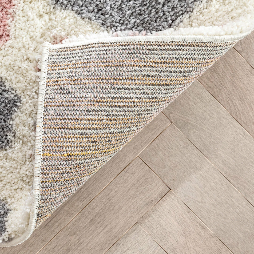 Well Woven Kylar Nordic Chevron Pattern Pink Shag Rug Geometric 6 Well Woven Kylar Nordic Chevron Pattern Pink Shag Rug Geometric