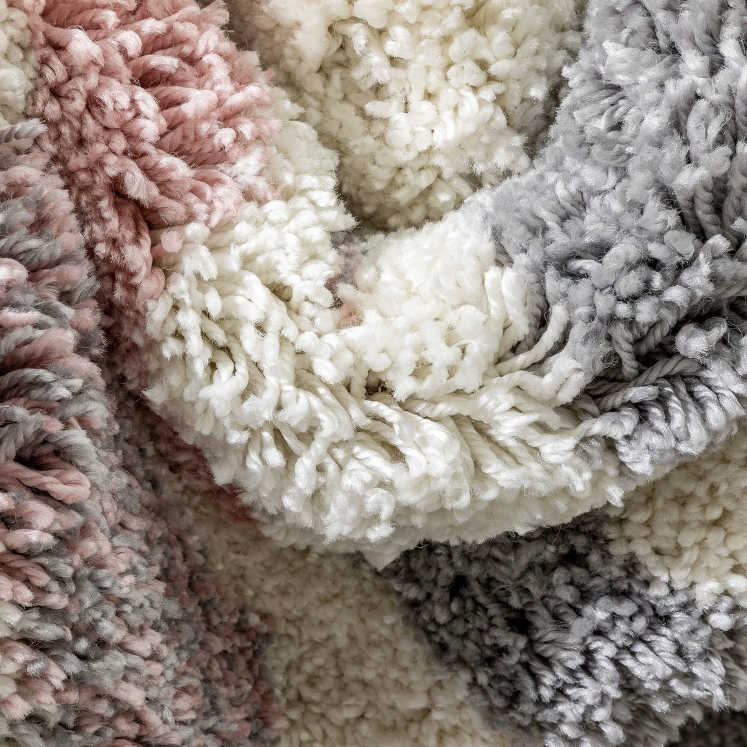 Well Woven Kylar Nordic Chevron Pattern Pink Shag Rug Geometric 3 Well Woven Kylar Nordic Chevron Pattern Pink Shag Rug Geometric