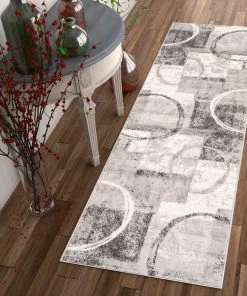 Well Woven Spheres Watercolor Grey Modern Geometric Rug 2'3